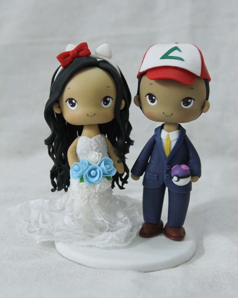 Game Commission wedding cake topper, Anime character figure, Geek Nerd party decoration, Kawaii cake decor image 2