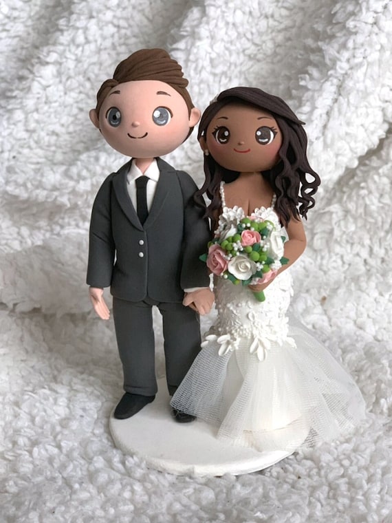Wedding Cake Topper, Mermaid Wedding Dress Clay Miniature, Wedding Cake  Decoration - Etsy
