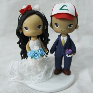 Game Commission wedding cake topper, Anime character figure, Geek Nerd party decoration, Kawaii cake decor image 6