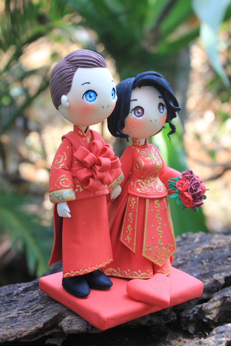 Chinese Wedding Cake Topper Chinese Traditional Wedding Dress Etsy