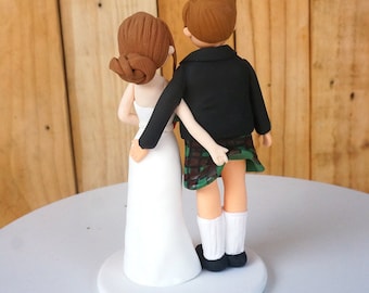 Gay Wedding Cake Topper Celtic wedding 2 grooms in scottish kilts