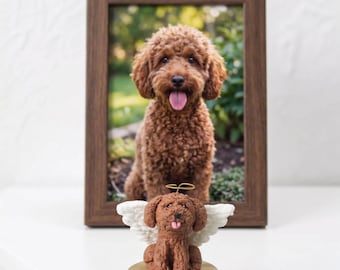 Personalized Pet Wedding Cake Topper, Custom Dog & Cat Figurine, Dog Memorial Angel Wings, 3D Sculpted Dog Figurine