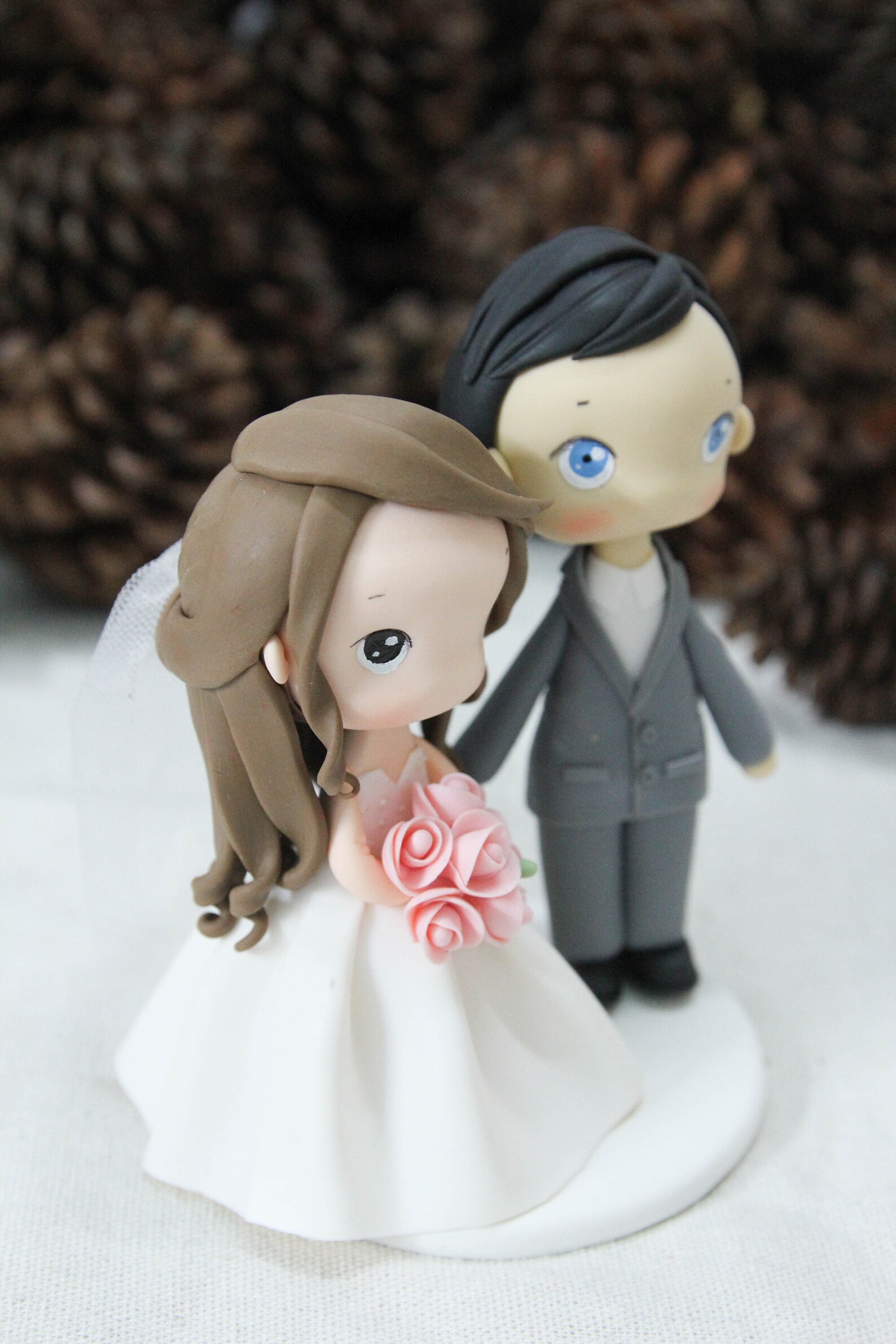 Pink Wedding Cake Topper, Classic Bride & Groom Wedding Cake Topper ...