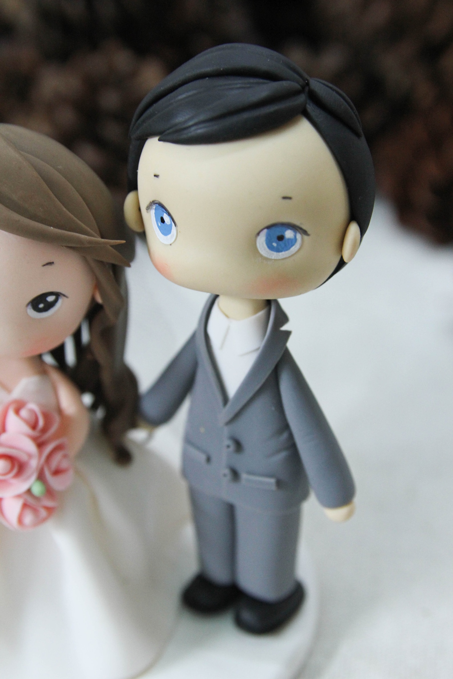 Pink Wedding Cake Topper, Classic Bride & Groom Wedding Cake Topper ...