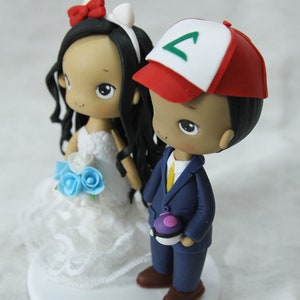 Game Commission wedding cake topper, Anime character figure, Geek Nerd party decoration, Kawaii cake decor image 7