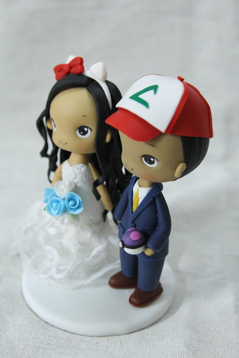 Game Commission wedding cake topper, Anime character figure, Geek Nerd party decoration, Kawaii cake decor image 7