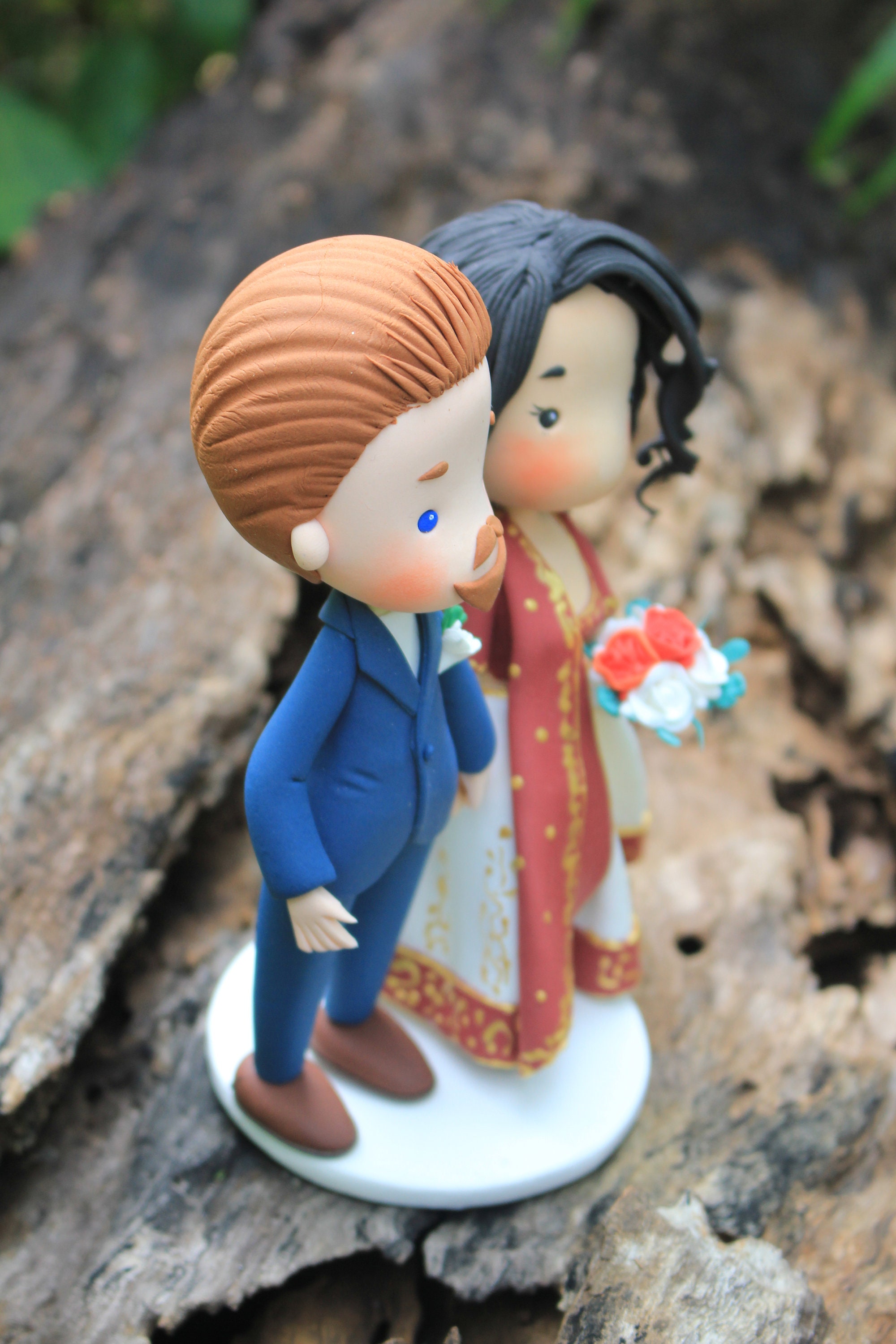 Indian wedding cake topper Indian bride and Canadian groom Etsy