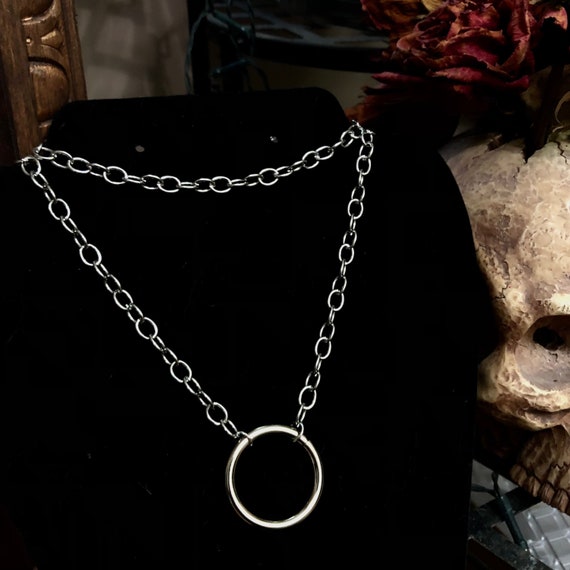 Layered O Ring Chain Necklace Alternative Punk Goth 90s Style