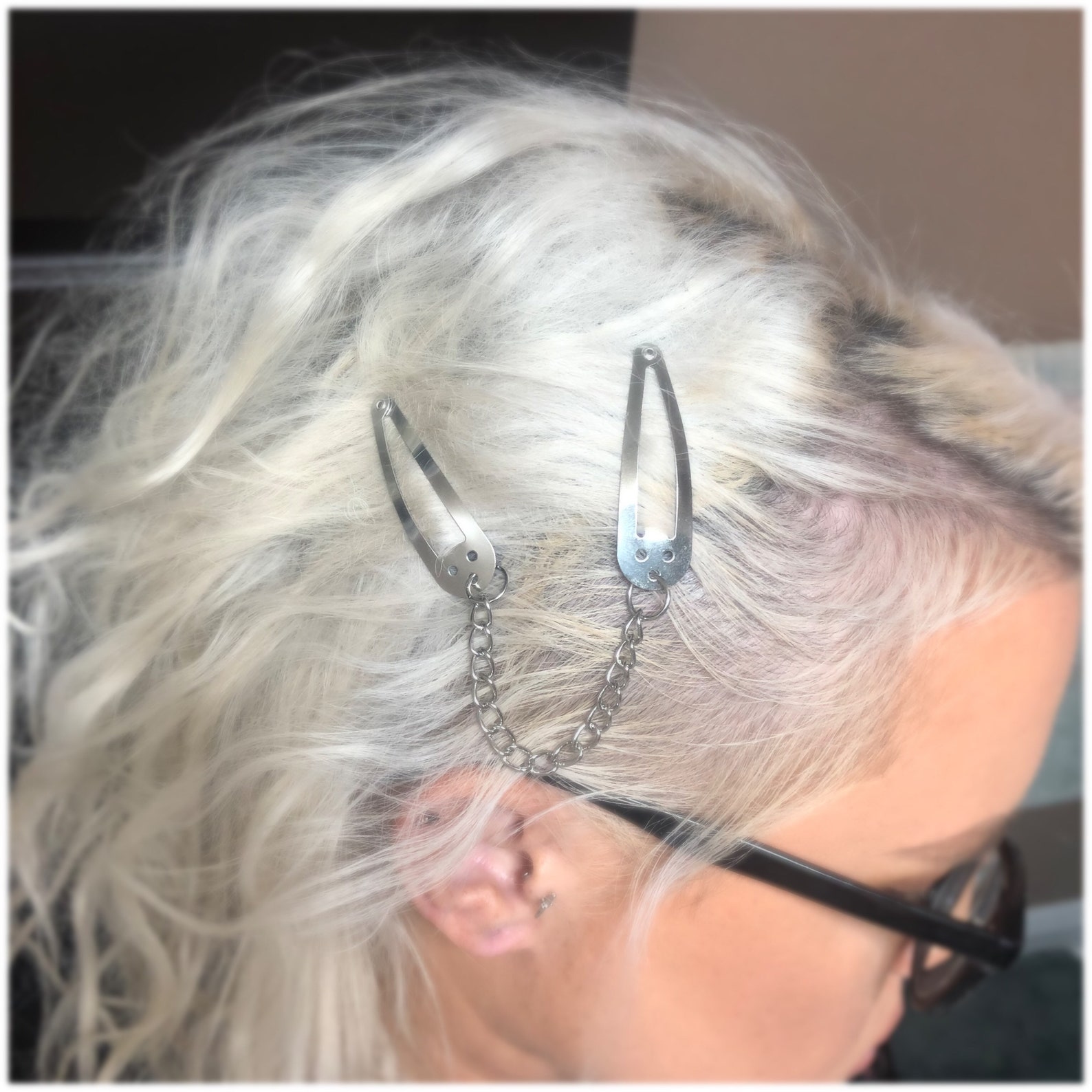 Chain Hair Clips 90s Alternative Punk Goth Grunge Style Etsy