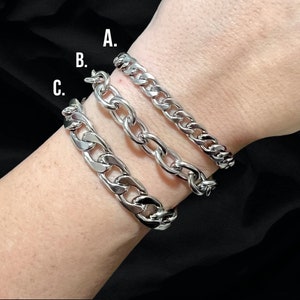 Stainless Steel Layering Bracelet, Bracelet Stack, Waterproof Jewelry, Minimalist Alternative Grunge Punk Gothic Style, Unisex zdjęcie 2