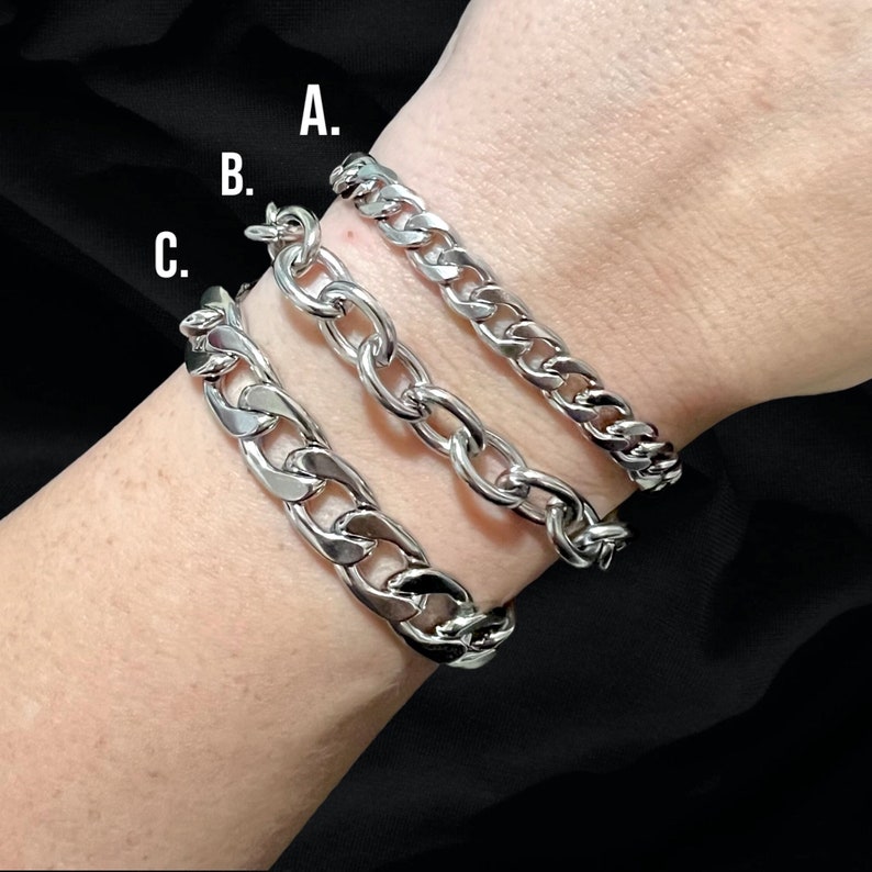 Stainless Steel Layering Bracelet, Bracelet Stack, Waterproof Jewelry, Minimalist Alternative Grunge Punk Gothic Style, Unisex zdjęcie 2