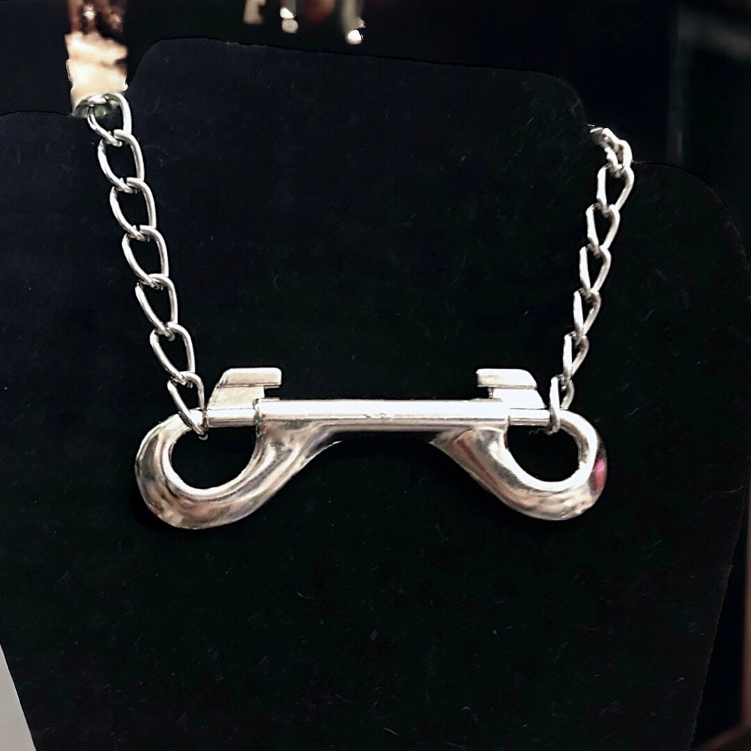 Chunky Industrial Bolt Snap Chain Necklace, Alternative Punk Gothic ...