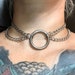 Double Chain O Ring Choker, Layered Choker Necklace, Goth Punk alternative jewelry, bdsm choker, day collar