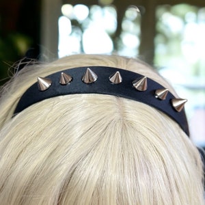 Spiked headband, black headband, studded headband, goth accessories, pastel goth, alternative clothing