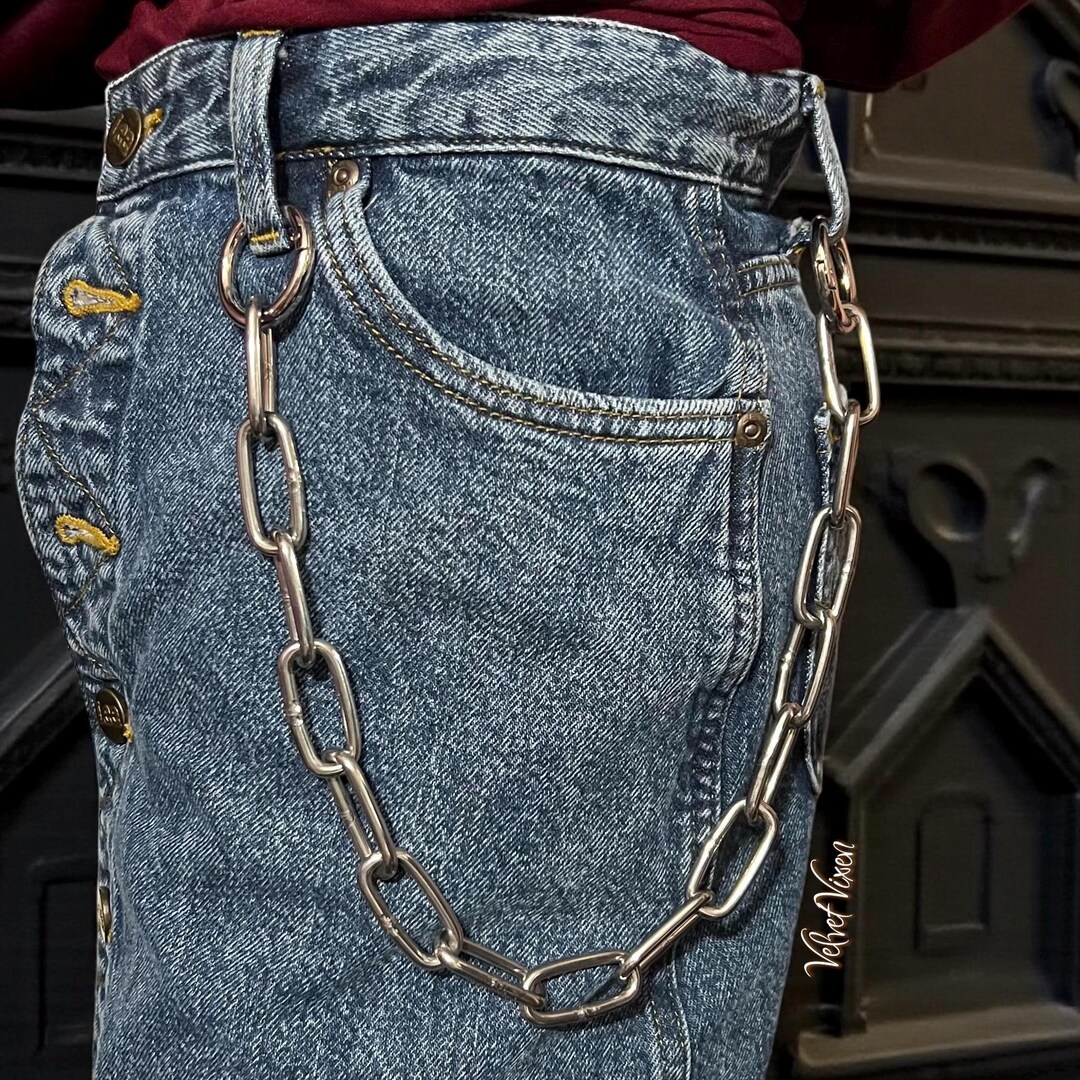 90s 00s VANDALIZE wallet chain ×2 Chunky Stainless Steel Wallet Chain, Heavy Duty Industrial