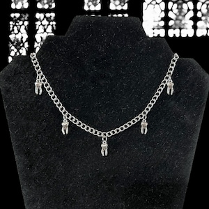 Tooth Charm Necklace Choker, Teeth Necklace, Goth Punk Grunge Alternative Style Jewelry