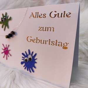Geburtstagskarte, originelle Grußkarte, Glückwunschkarte mit kleinen Details, Kindergeburtstagskarte, Karte mit Namen