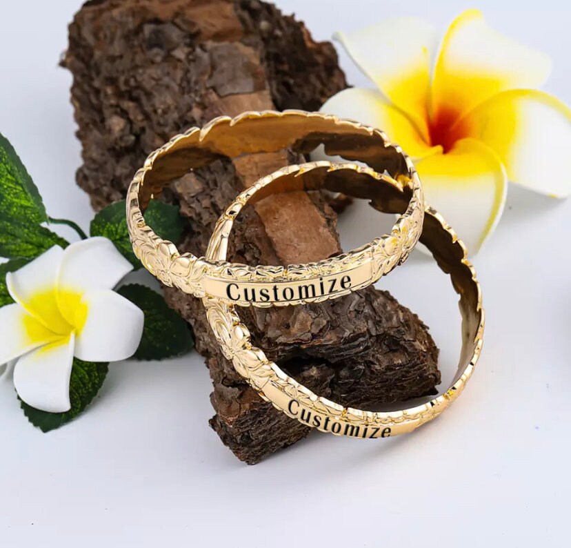 Hawaiian gold bracelet with name Clearance