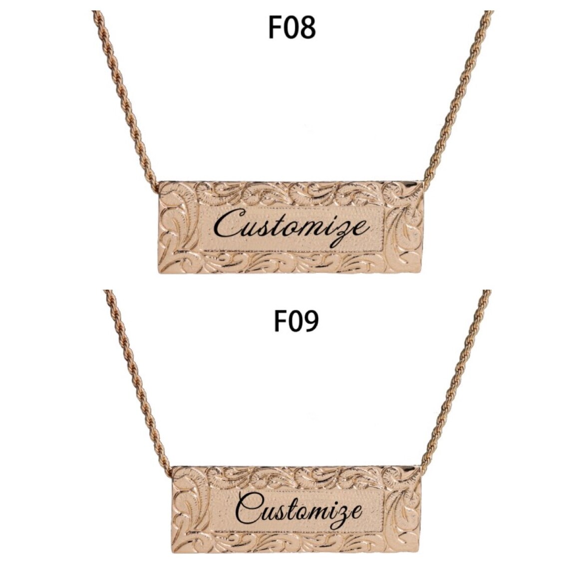 Horizontal hawaiian name plate necklace Clearance