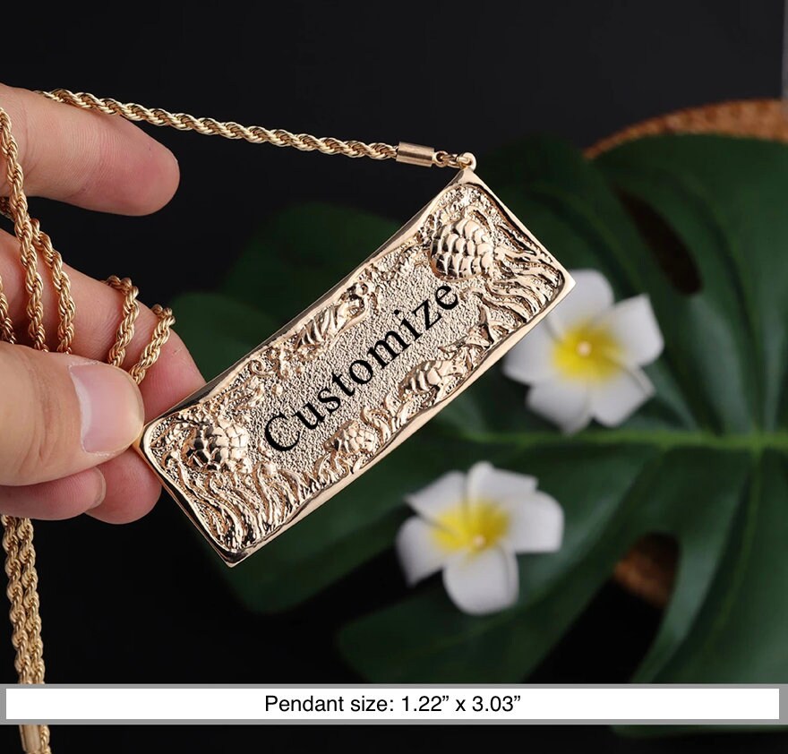 Hawaiian Jewelry Necklace Personalized Necklace Name plate Etsy