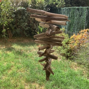 Driftwood mobile, Valhalla ladder, driftwood sculpture