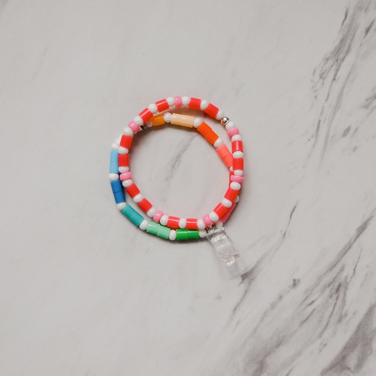 Banana Charm / Rainbow Beaded Bracelet / Perler Bead Bracelet Etsy