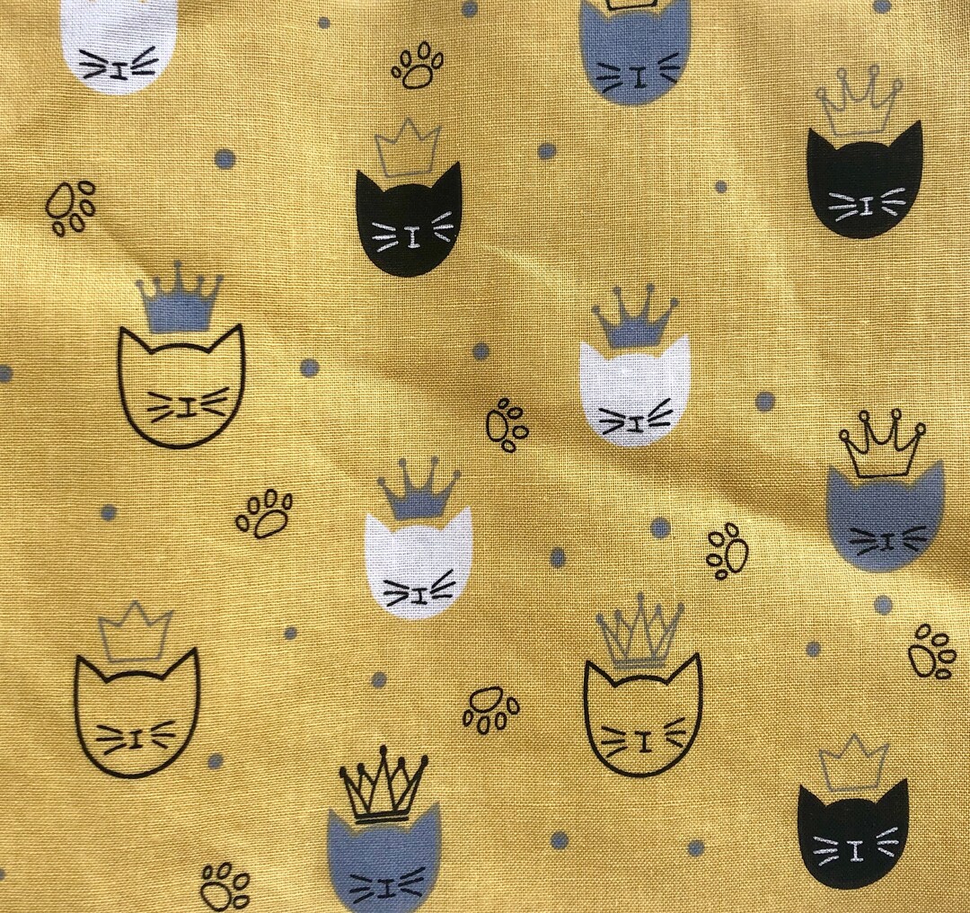 Fabric by Yard, Cat Fabric, Fabric by the Yard, Cotton Fabric