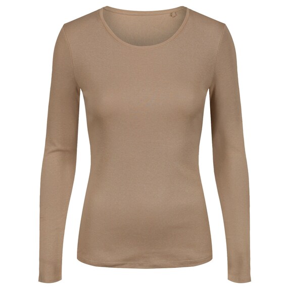Plain T-shirt Womens Ladies Long Sleeve 