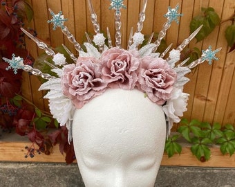 Headpiece * Fairy * Snow * Flower headpiece * Fantasy headpiece *Winter headpiece