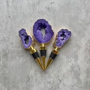 Royal Purple Edelstein Wein Stopper | Achat Edelstein Bar Warenkorb Zubehör
