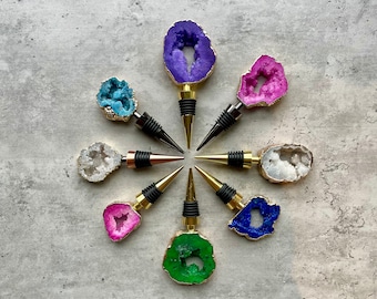 BESTSELLER Agate, Quartz, Amethyst  Wine Bottle Stoppers | Gifts for Her | Gifts for Him | Wine Lover | Healing Gemstones | Happy Birthday