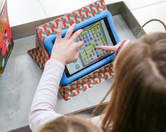 Foldable tablet stand, portable iPad holder, cardboard tablet rest