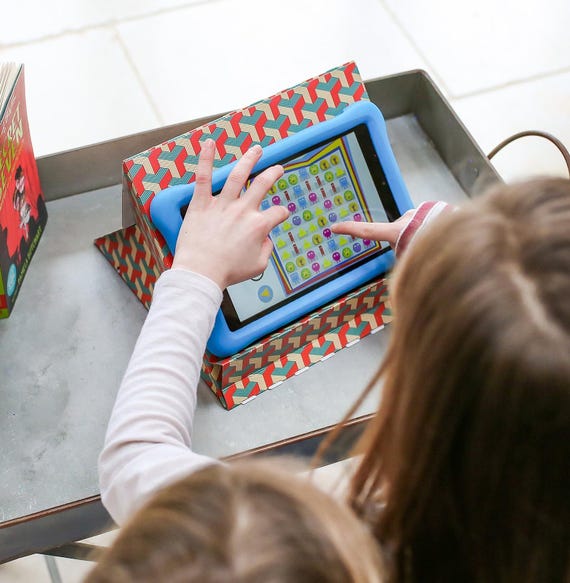 Foldable tablet stand, portable iPad holder, cardboard tablet rest