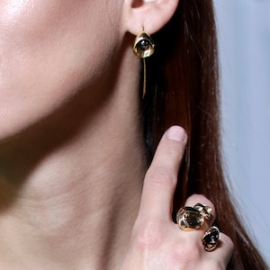 Drop Earrings, Flower Earrings Sterling Silver / Gold Plated, Nature Inspired Flower Earrings, Dainty Earrings, birthday gift for her gift image 10
