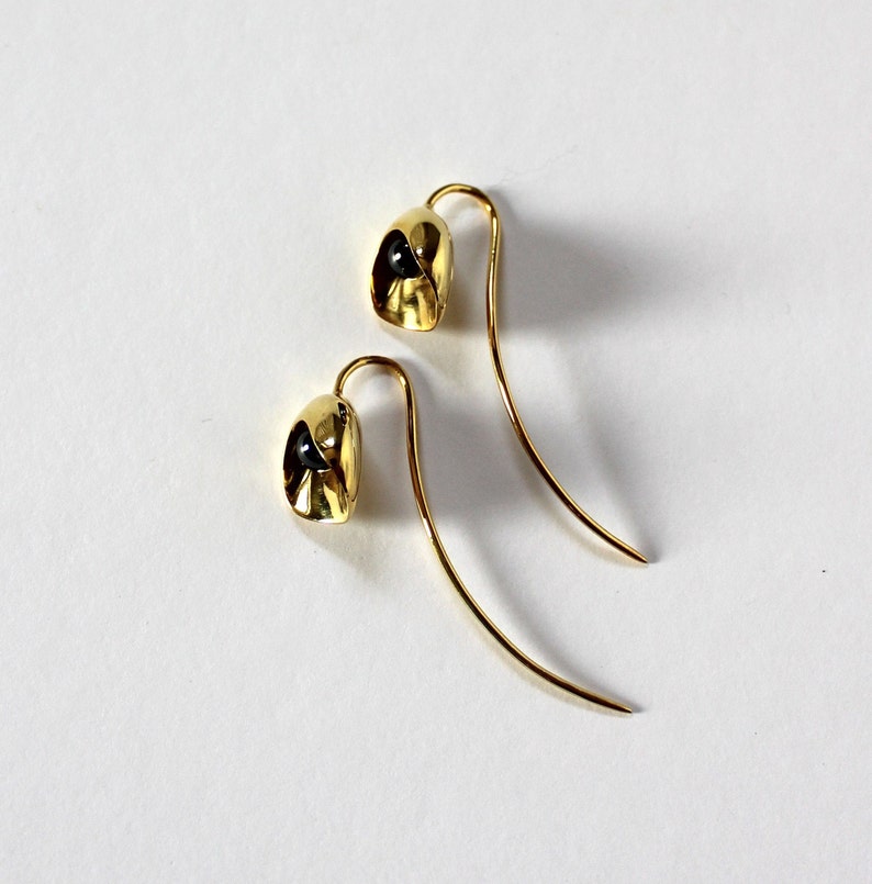 Drop Earrings, Flower Earrings Sterling Silver / Gold Plated, Nature Inspired Flower Earrings, Dainty Earrings, birthday gift for her gift image 6