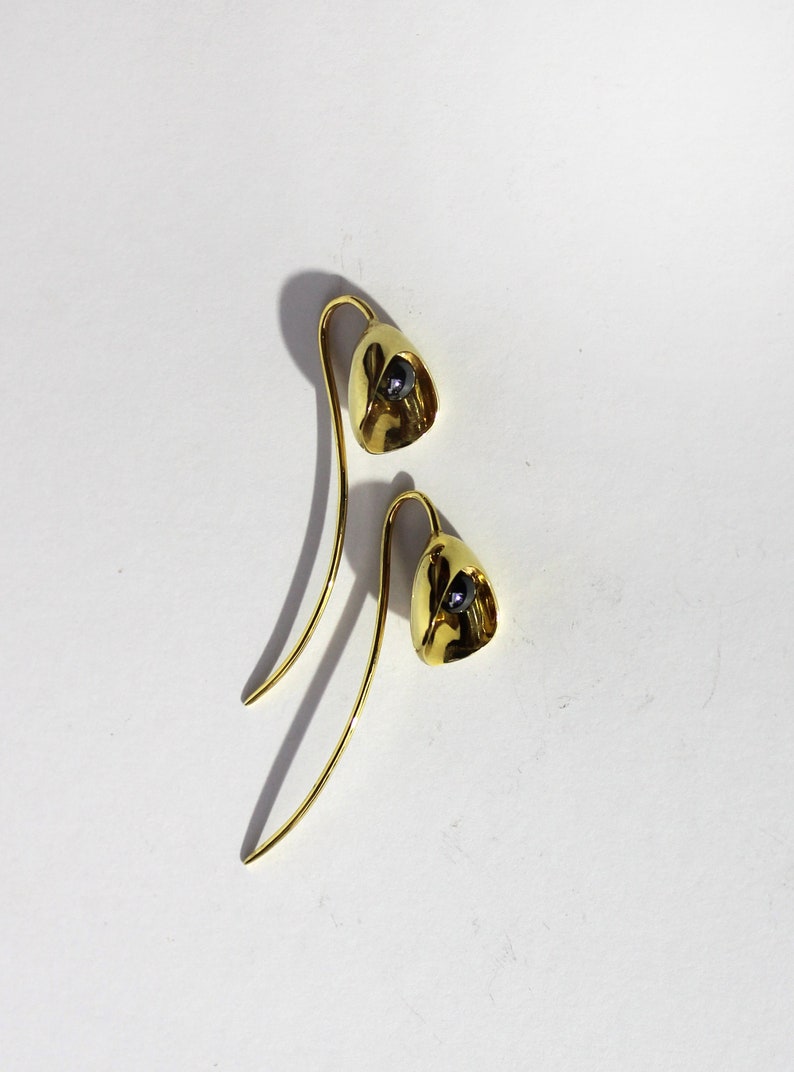 Drop Earrings, Flower Earrings Sterling Silver / Gold Plated, Nature Inspired Flower Earrings, Dainty Earrings, birthday gift for her gift image 5