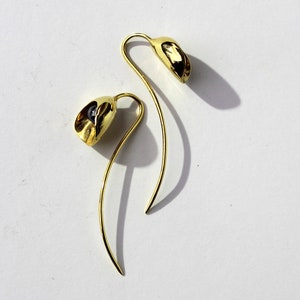 Drop Earrings, Flower Earrings Sterling Silver / Gold Plated, Nature Inspired Flower Earrings, Dainty Earrings, birthday gift for her gift image 1