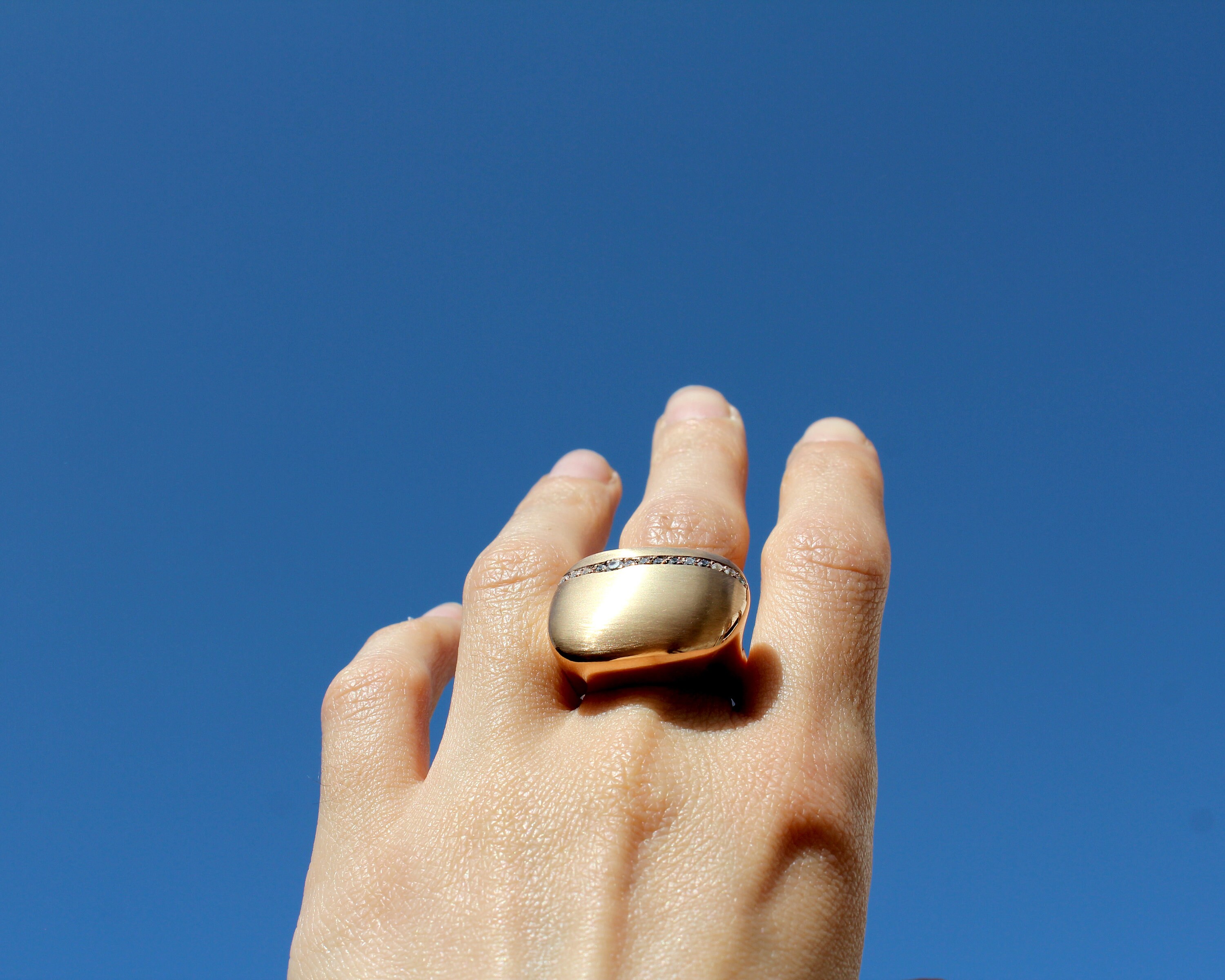 Silver Dome Ring Chunky Ring Statement Ring Large Ball Etsy