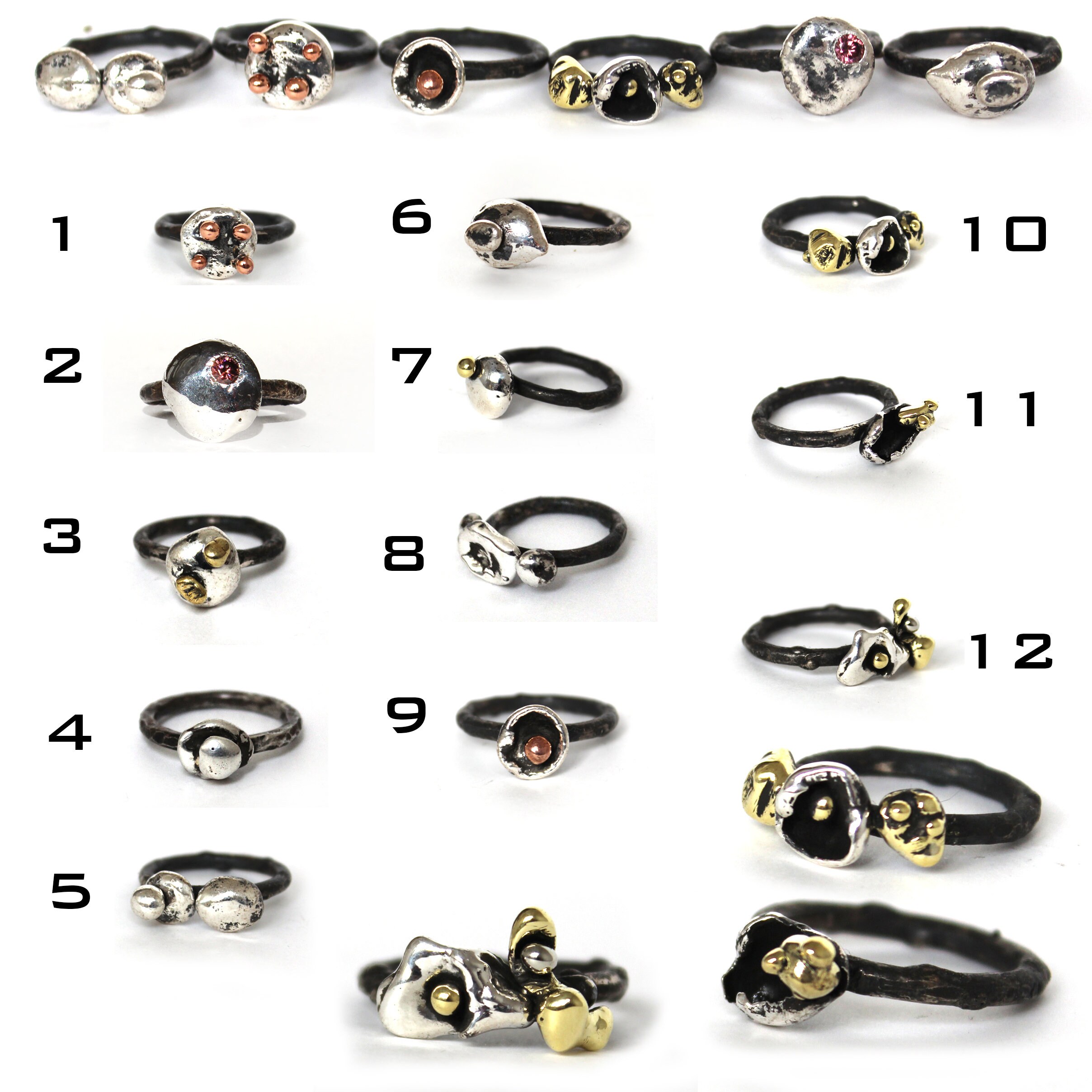 Sterling Silver Statement Rings Build Your Own Stack Etsy