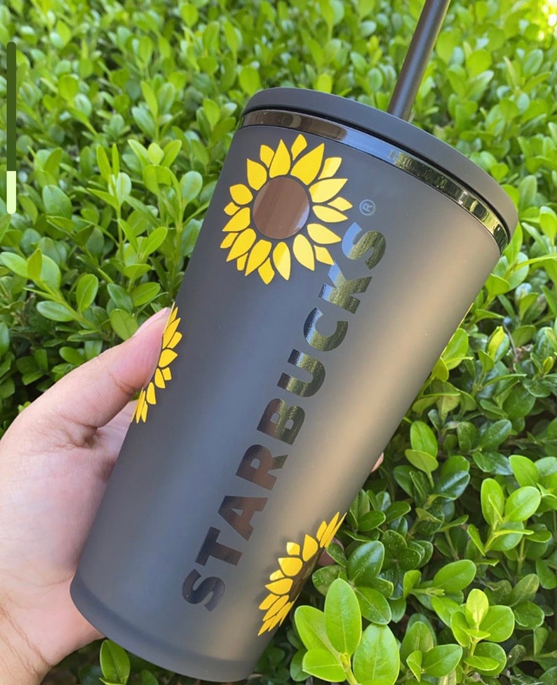 Black Matte Sunflower Cup Gifts for her Etsy