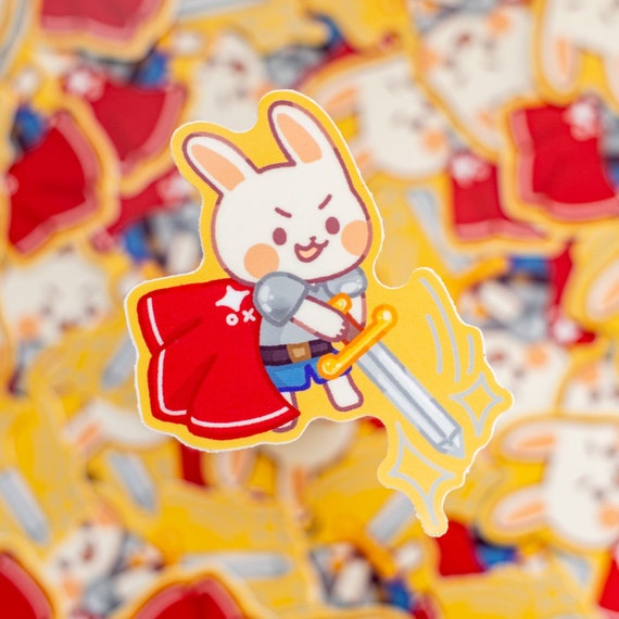 Knight Rabbit Sticker Cute Vinyl Water Proof Sticker for