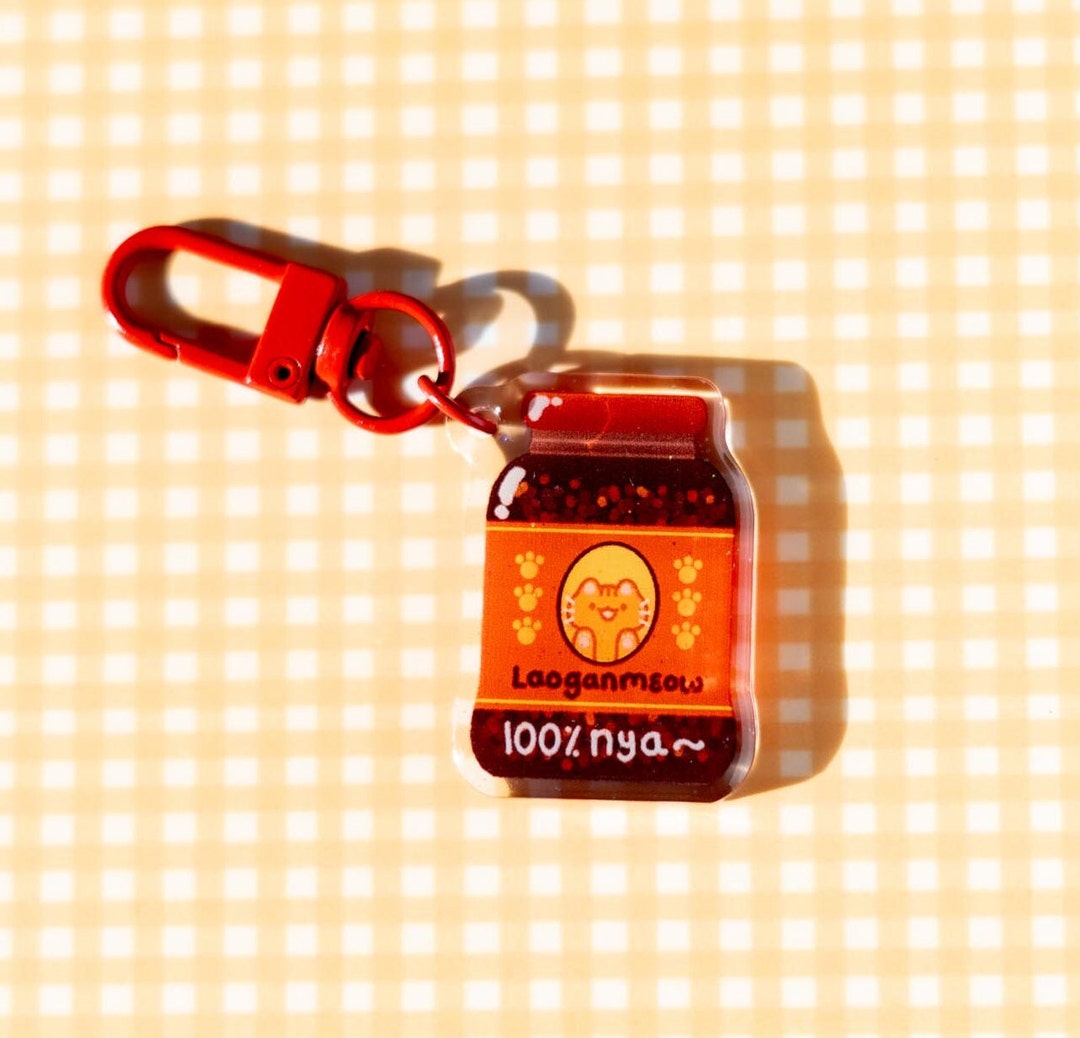 Lao Gan Meow Acrylic Condiment Charm/keychain for Keys, Lanyards, Asian ...
