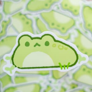 Frog Blob Die Cut Sticker Cute Vinyl Water Proof Sticker for Laptops, Water Bottles, Journals, Small gift for Frog Lovers