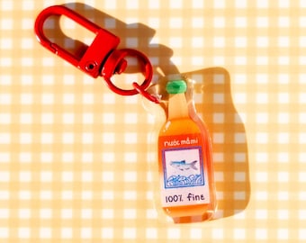 Nuoc Mommy Acrylic Condiment Charm/Keychain for keys, lanyards, asian food, food keychain, cute keychain, foodie gift