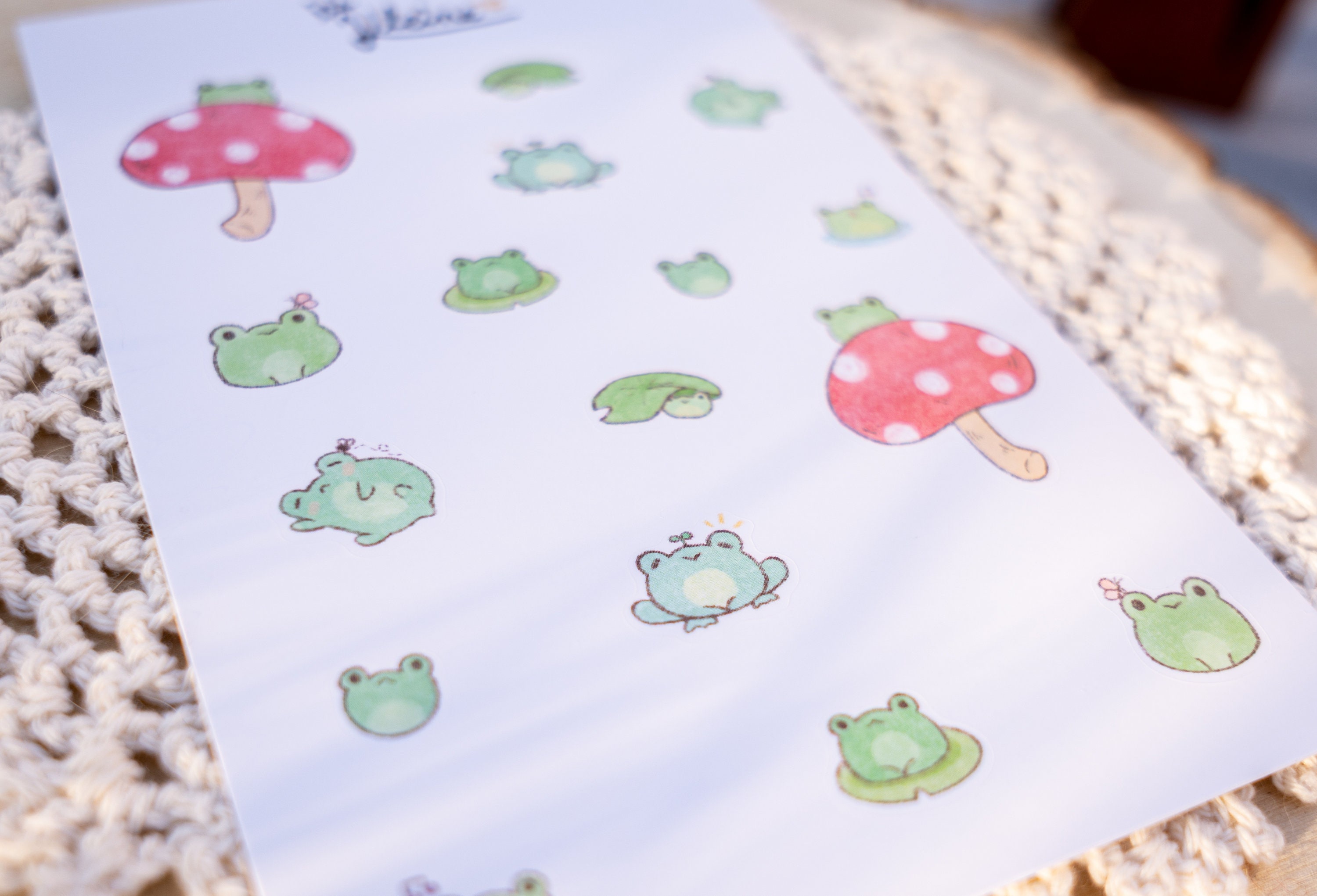 Tiny Frog Sticker Sheet Cute Vinyl Water Proof Sticker for Laptops ...
