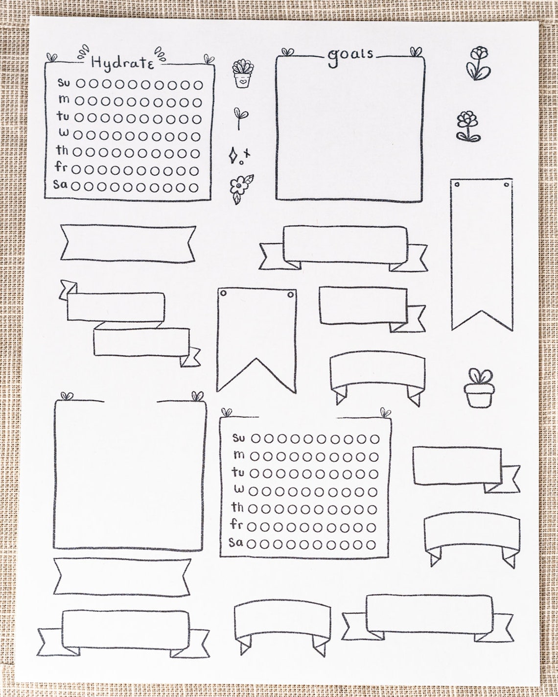 Black and White Cute Printable for Planner Journal ETC | Etsy