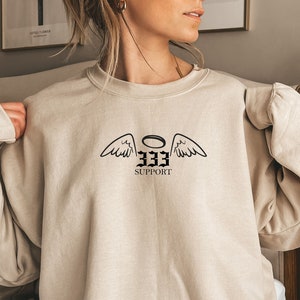Felpa con numero angelico 333, camicie con numeri angelici, camicie spirituali, felpe spiritualità, camicie spirituali numeri angelici, 333 numeri