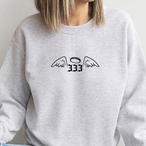 Felpa con numero angelico 333, camicie con numeri angelici, camicie spirituali, felpe spiritualità, camicie spirituali numeri angelici, 333 numeri