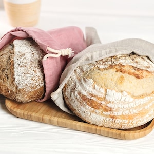 linen bags with drawstring, Linen bread bag, Drawstring linen bread bag, organic food storage, raw linen bag, loaf bag, bread loaf bag