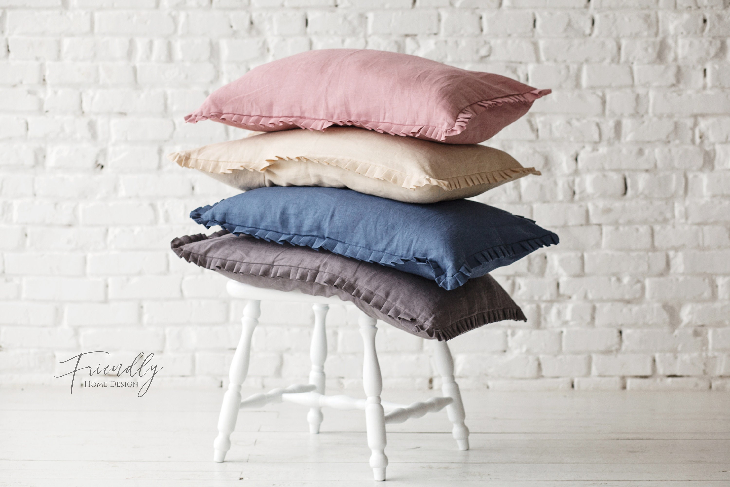 Linen Ruffle Pillowcase Pillowcase Ruffle Envelope Closure Etsy Canada